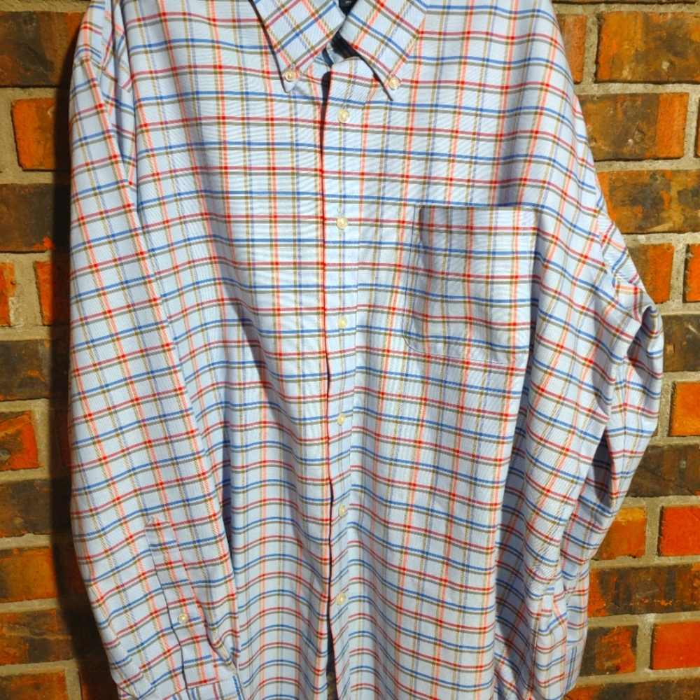 Mens Lands End Button Up Long Sleeve